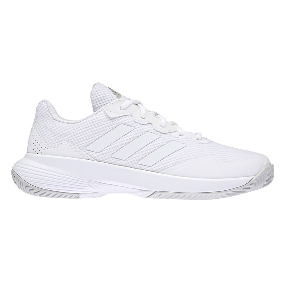 Adidas Women's GameCourt 2 Tennis Shoes, White/Silver/White / 10