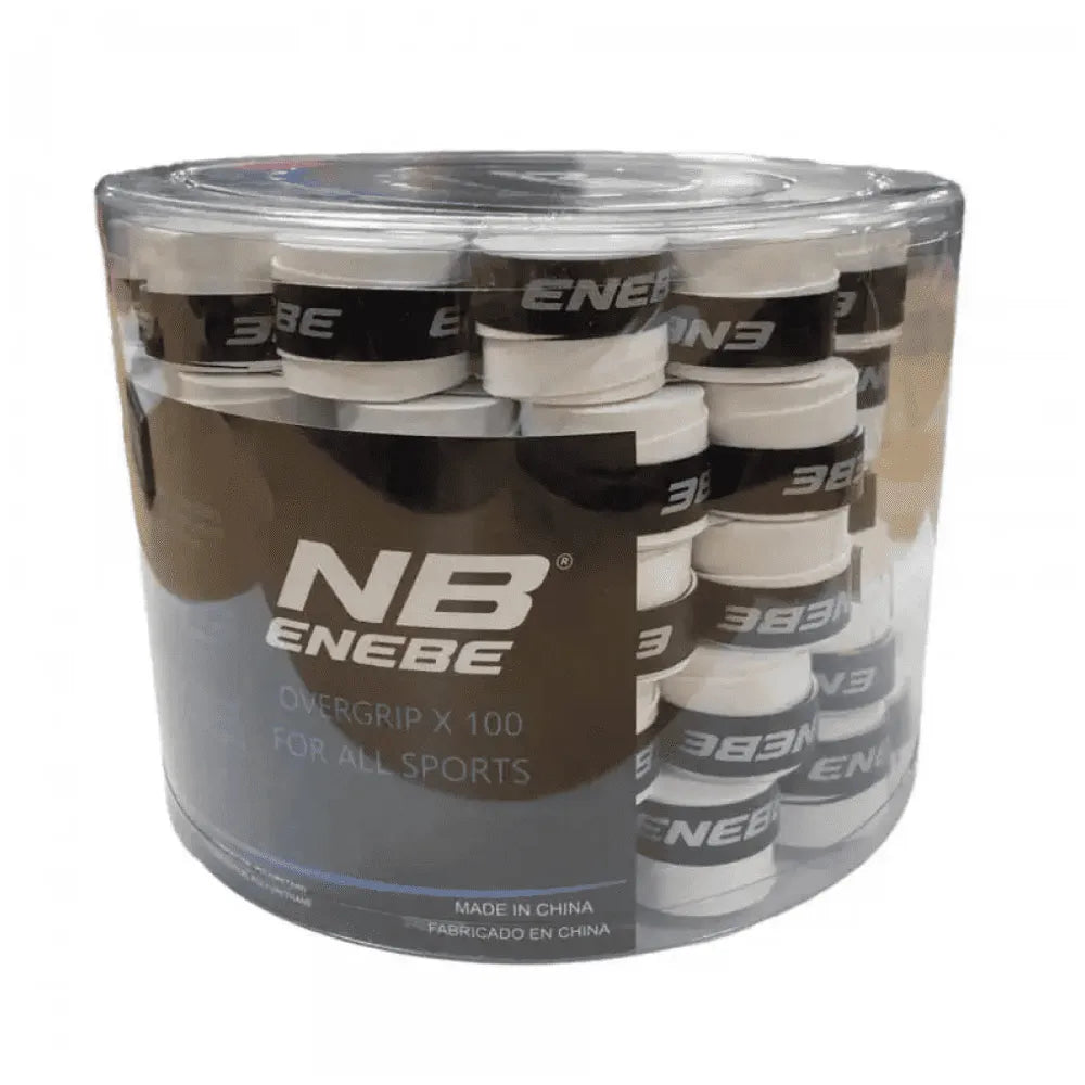 Cubo 100 Overgrips Enebe Lisos Blanco