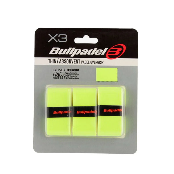 Pack 3 Overgrips Bullpadel Perforados Amarillo
