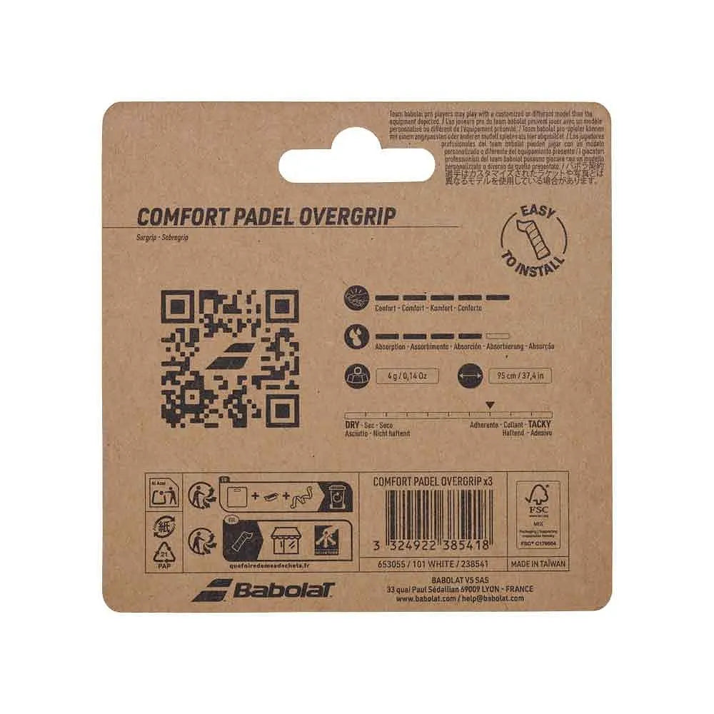 Pack 3 Overgrips Babolat Comfort Blanco 4