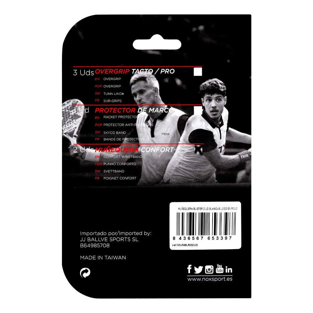 Muñequera Nox Blanca-Rojo 2